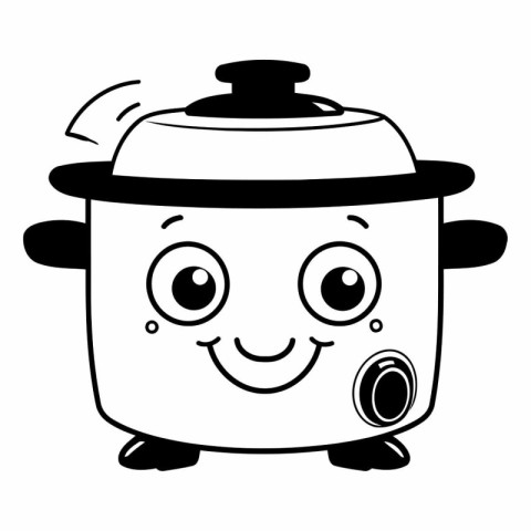 cute cooking pot cartoon vector illustration graphic design in b