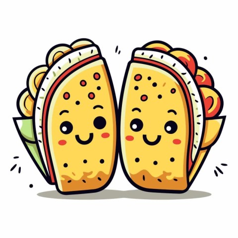 Taco character design. fast food concept eps 10.