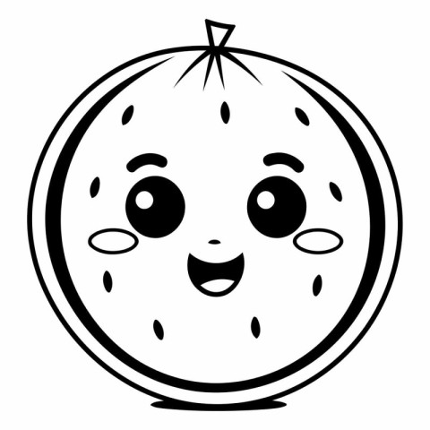 kawaii watermelon fruit icon over white background