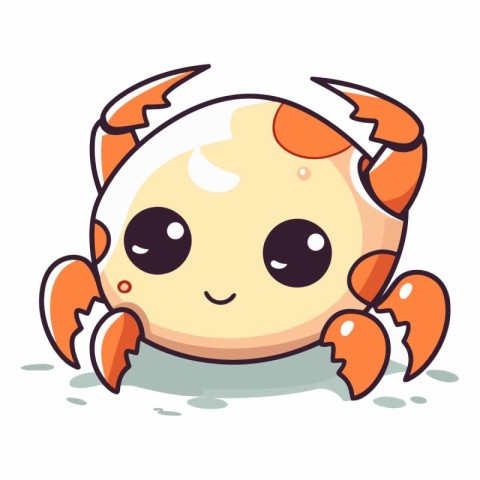 Cute cartoon crab isolated on a white background.