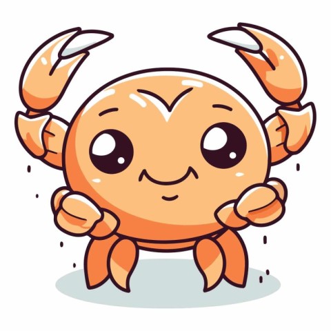 Cute cartoon crab of a cute crab character.