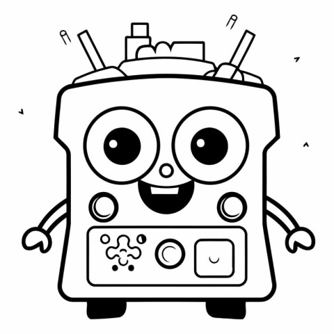 Cartoon Illustration of Cute Robot Toy Mascot Character