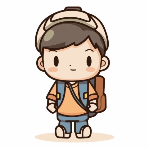 Cute Boy Traveler - Cartoon Vector IllustrationÃ¯Â»Â¿