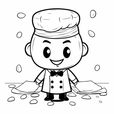 Illustration of a Cute Chef Cartoon Character Wearing a Chef Hat