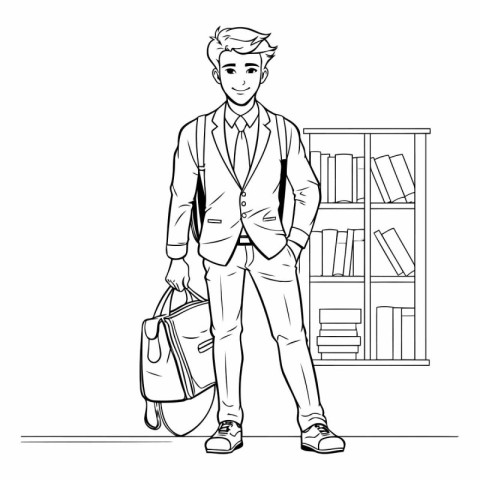 Young man with a briefcase in his hand.