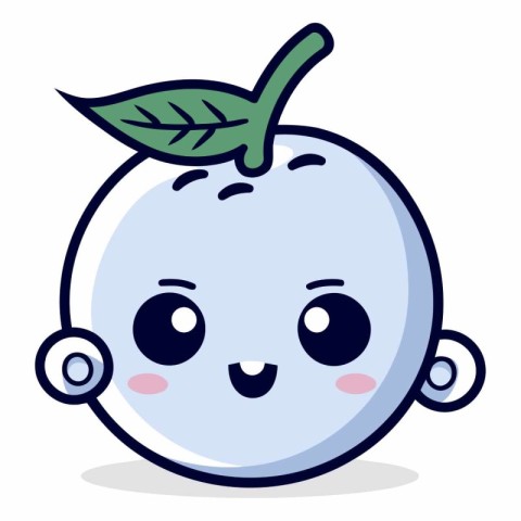 Cute and kawaii blueberry fruit character vector illustration.