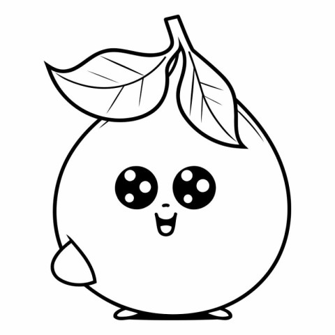 cute pear fruit cartoon vector illustration graphic design in bl