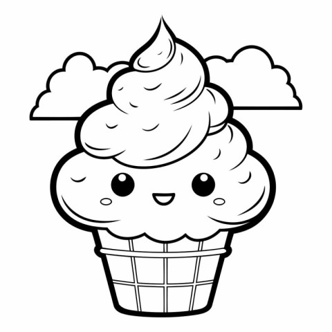 Cute Ice Cream Cartoon Mascot Character Vector Illustration.