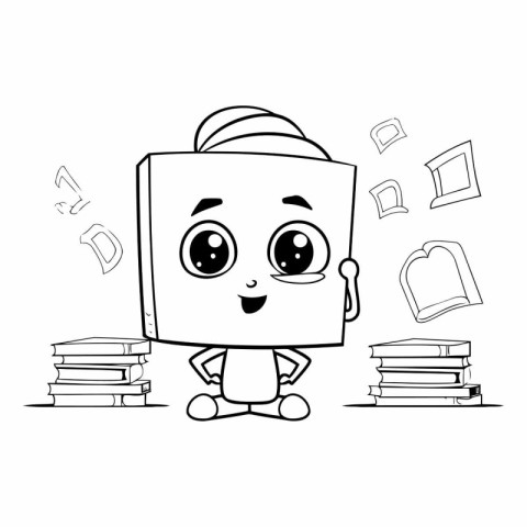 Vector illustration of cute cartoon character schoolboy with boo