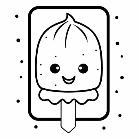 cute ice cream in stick kawaii character vector illustration des