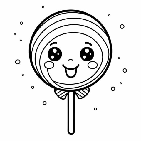 candy lollipop kawaii cartoon vector illustration graphic design