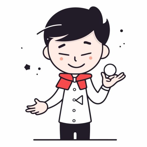 Clipart of a waiter in uniform holding a glass of wine