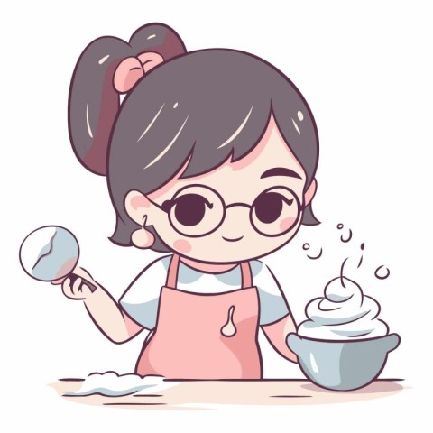 Cute little girl baking of a cute little girl baking.