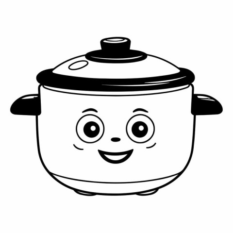 cute cooking pot cartoon vector illustration graphic design in b