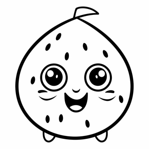 Cute kawaii kiwi fruit character vector illustration.