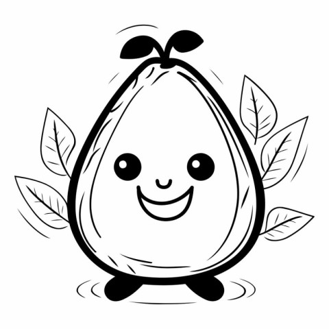 Avocado cartoon design. Fruit healthy organic food sweet and nat