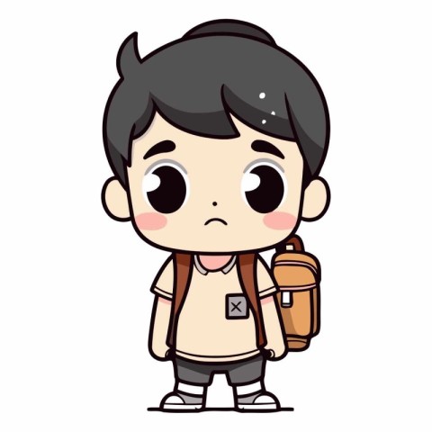 Boy with backpack - Cute Cartoon Vector IllustrationÃ¯Â»Â¿