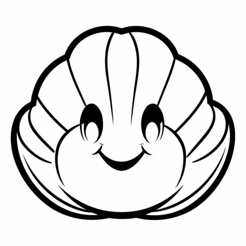 Cute sea shell icon. Cartoon illustration of cute sea shell vect