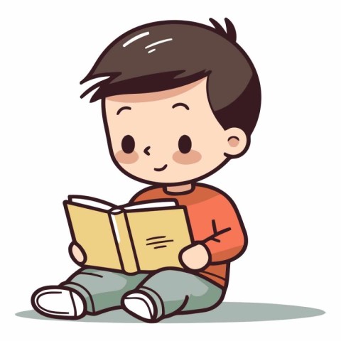 Boy reading a book of a boy reading a book.