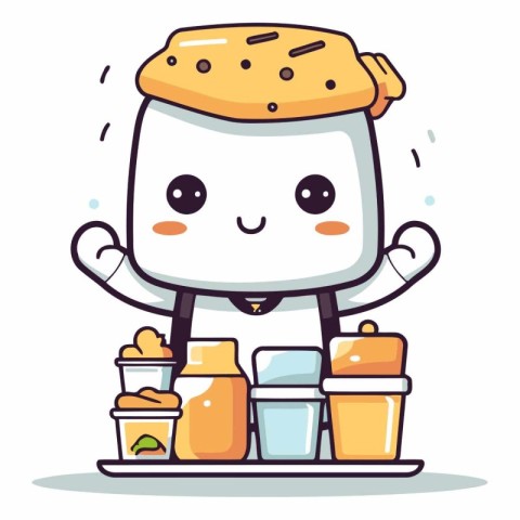 Cheerful burger character design. Fast food concept