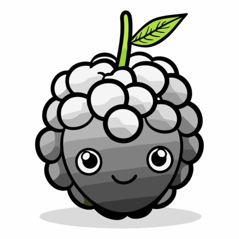 Cute Blackberry Fruit Cartoon Mascot Character Vector Illustrati