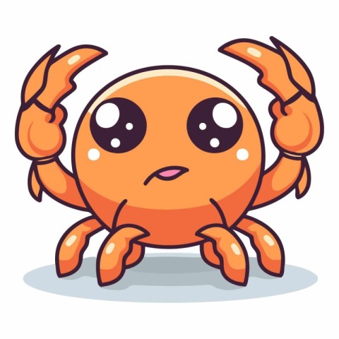 Crab character cartoon design. Cute crab mascot.