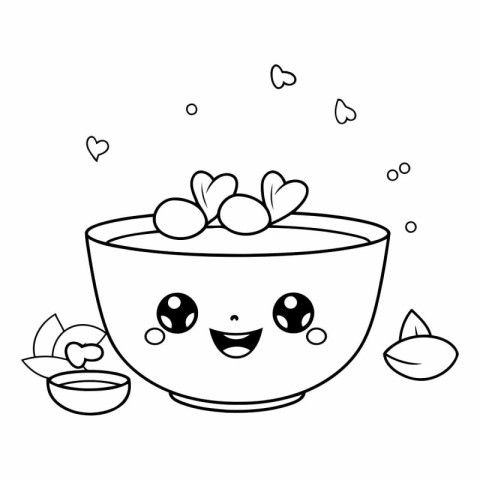 bowl kawaii food kawaii cartoon vector illustration graphic desi