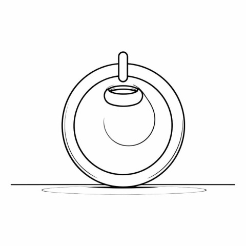 continuous line drawing of a coffee cup on a saucer.