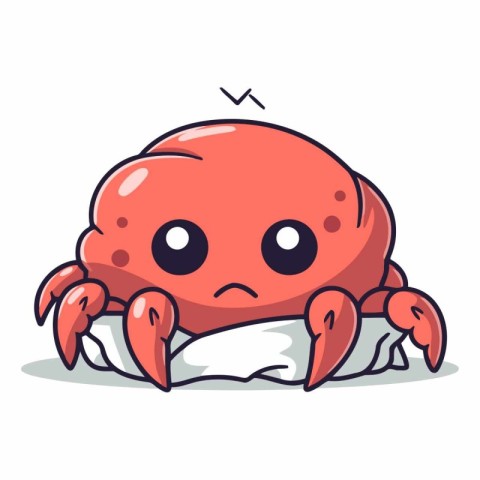 Crab mascot cartoon style vector illustration. Cute crab mascot.