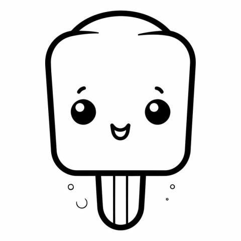 cute ice cream in stick kawaii character vector illustration des