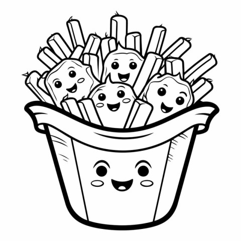 Fried Potatoes - A cartoon illustration of a fried Potatoes.