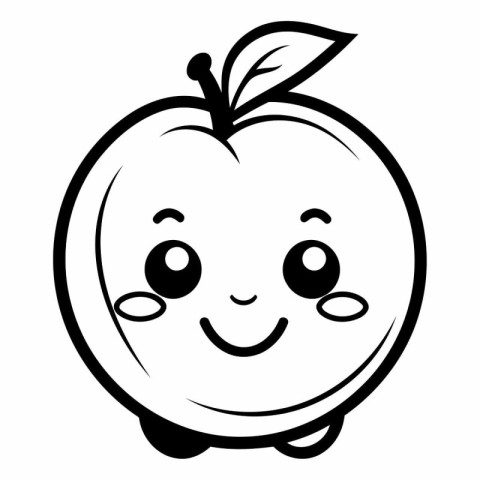 Cute apple fruit kawaii cartoon icon vector illustration graphic