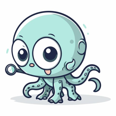 Octopus cartoon character. Cute octopus mascot.