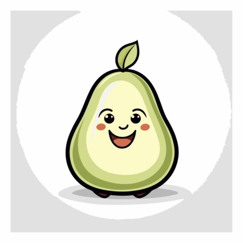 Cute Avocado Fruit Cartoon Mascot Character Vector Illustration