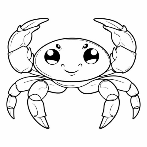 Coloring book for children: crab. Outline drawing.