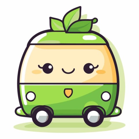 Cute baby food cart character. eps10