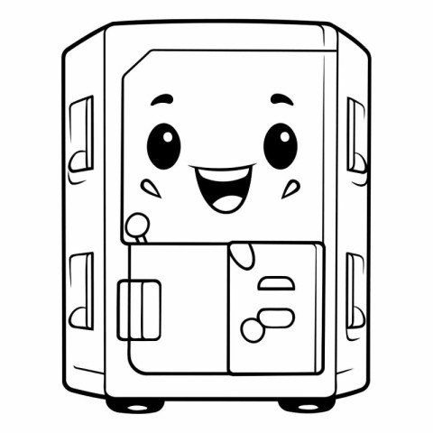 Illustration of a Cute Refrigerator Cartoon Mascot Character