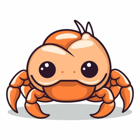 Crab character cartoon isolated on a white background.