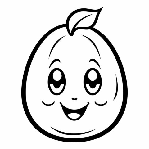 Fruit emoticon icon. Outline illustration of fruit emoticon vect