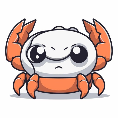 Grinning crab character cartoon style vector illustration. Funny