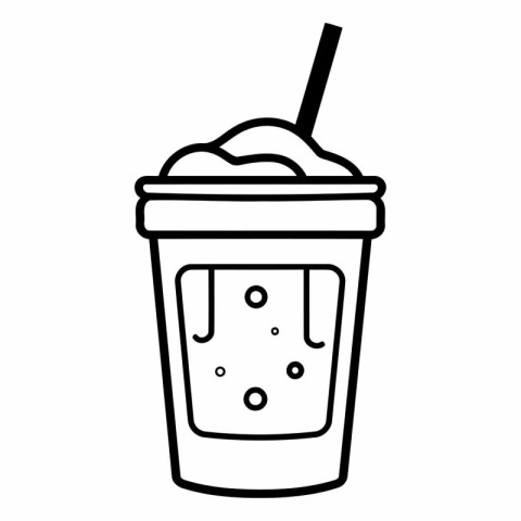 coffee cup with straw isolated icon vector illustration design i