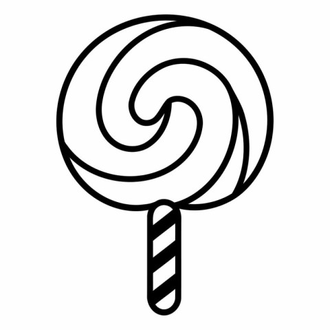 candy lollipop isolated icon vector illustration designicon blac