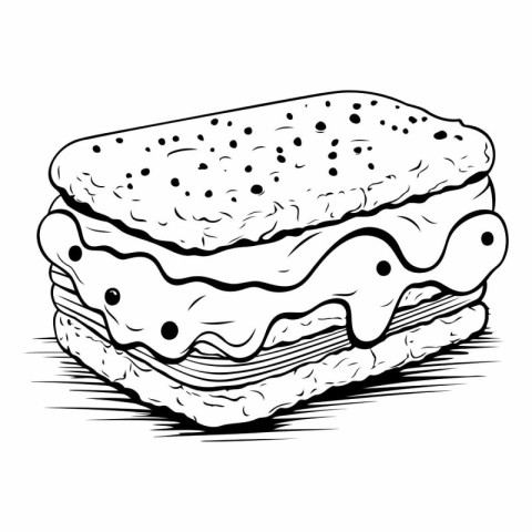 Sandwich of a sandwich. Hand drawn sandwich.