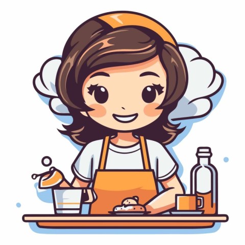 Cute little girl baking. Cute little girl baking.