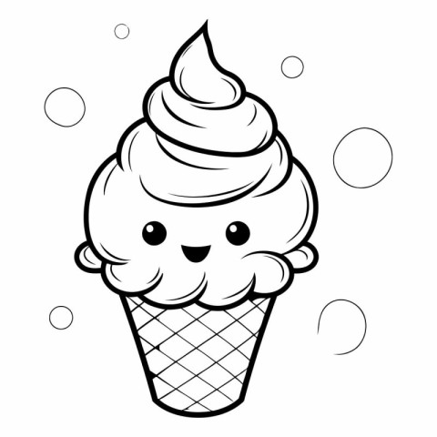 Cute Ice Cream Cartoon Mascot Character Vector Illustration.