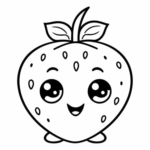 cute kawaii strawberry fruit kawaii character vector illustratio