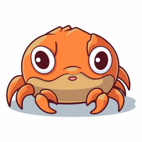 Surprised crab isolated on a white background vector illustartio