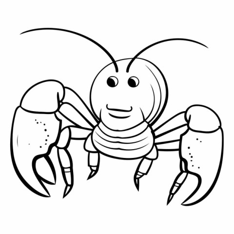 Coloring page of cartoon crab. Coloring book for children.