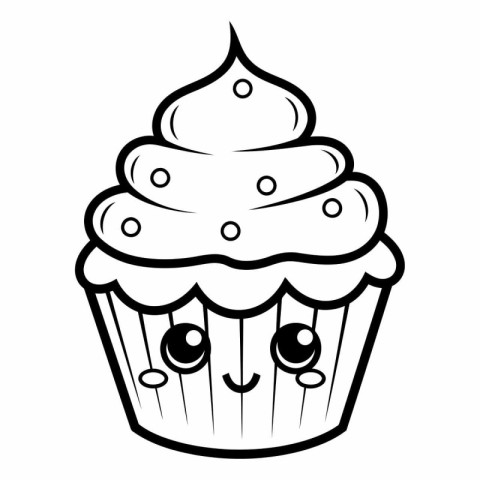 Cupcake kawaii cartoon icon vector illustration graphic design.