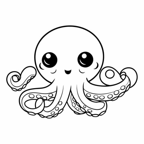 Octopus icon. Outline illustration of octopus vector icon for we